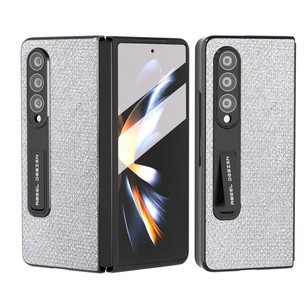 For Samsung Galaxy Z Fold4 5G Diamond Edge Case With Holder - Silver