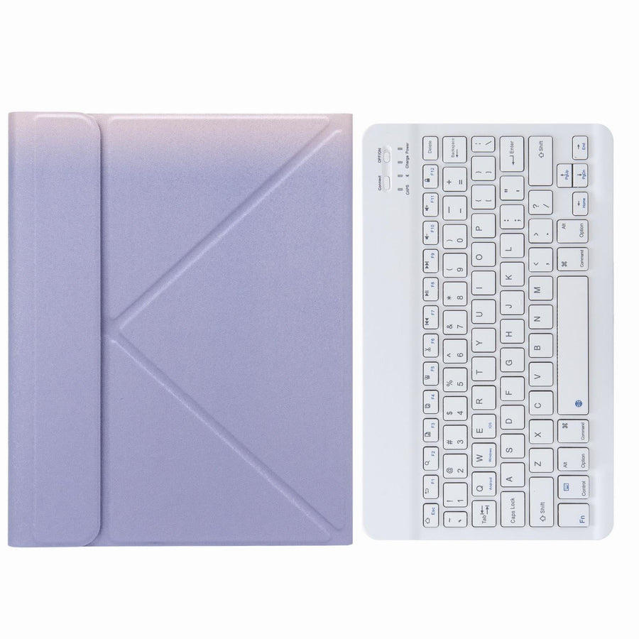 Leather Case With Bluetooth Keyboard For Ipad 9.7 2018 & 2017 - Three-Fold Holder - Purple