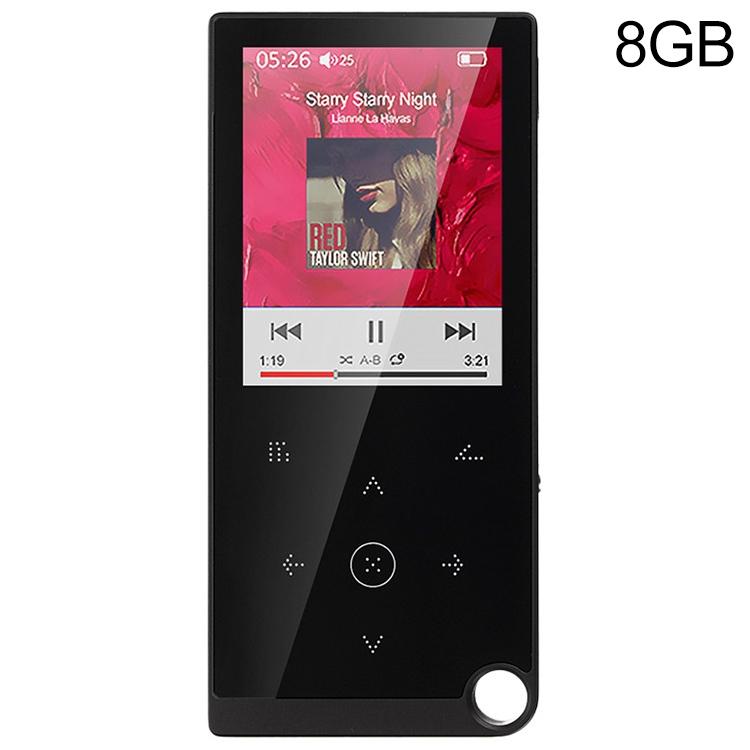2.4 Inch Touch Mp4 / Mp3 Player 8Gb Memory E Book / Alarm / Timer No Bluetooth - Black