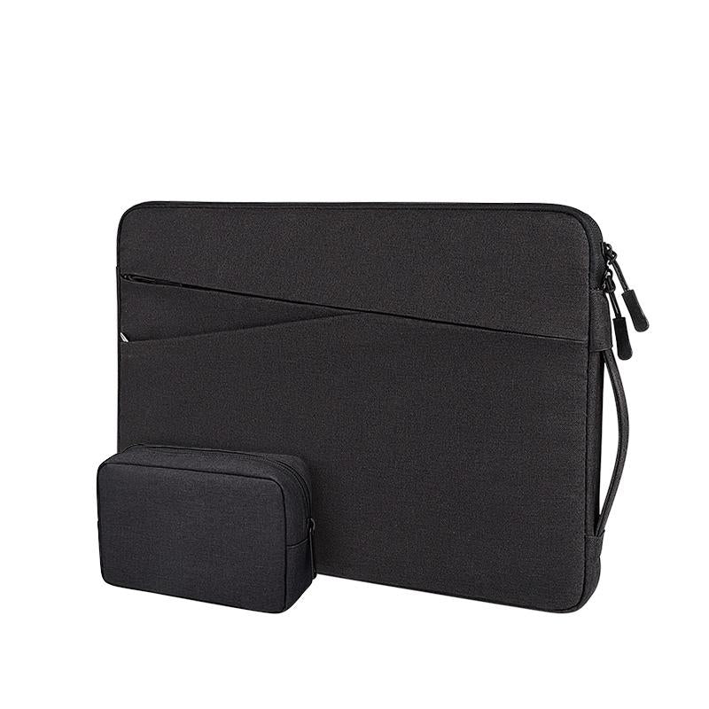 Polyester Laptop Liner Bag with Small Bag - Fits 14.1-15.4 Inch Devices - Black