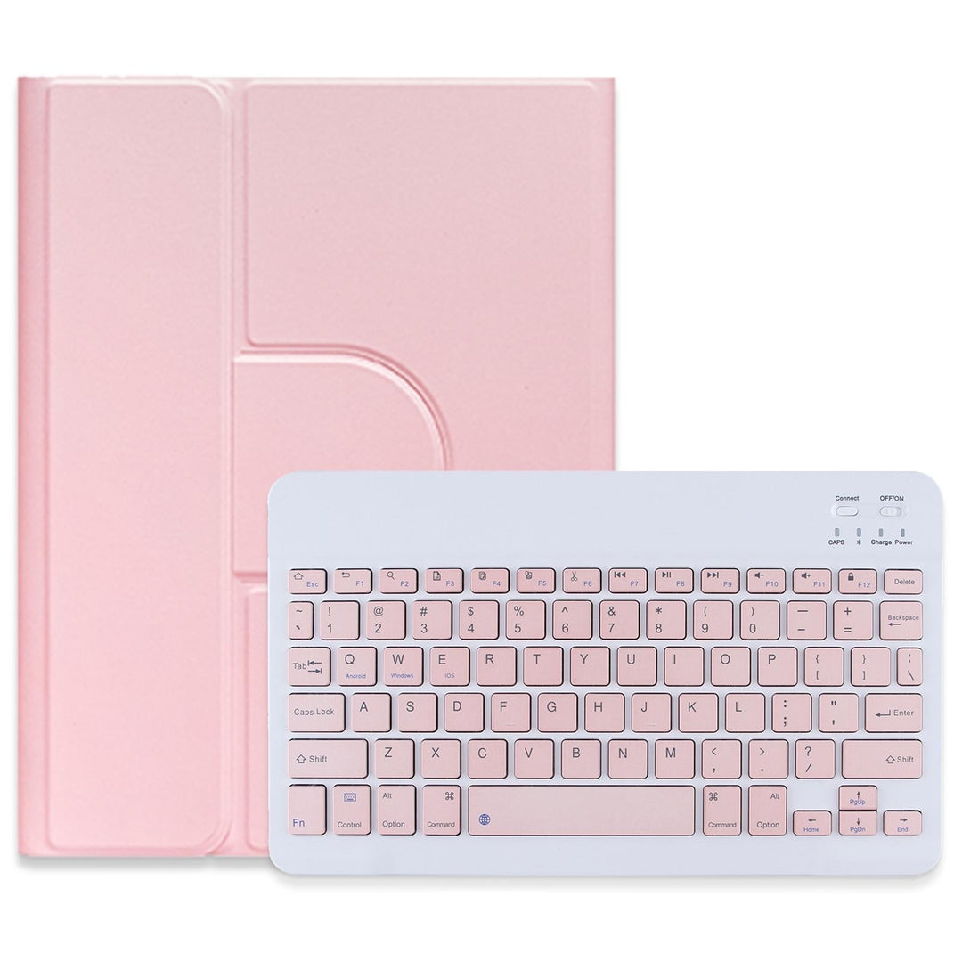 360 Degree Rotatable Bluetooth Keyboard Leather Case - Square Button - Light Purple - For Ipad Air 2022 / Ipad Pro 11 2021
