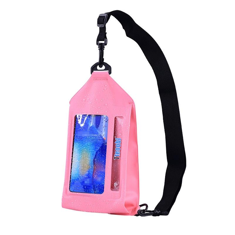 Waterproof Crossbody Phone Bag Tteoobl Touch Screen Chest Bag Paste Model - Pink
