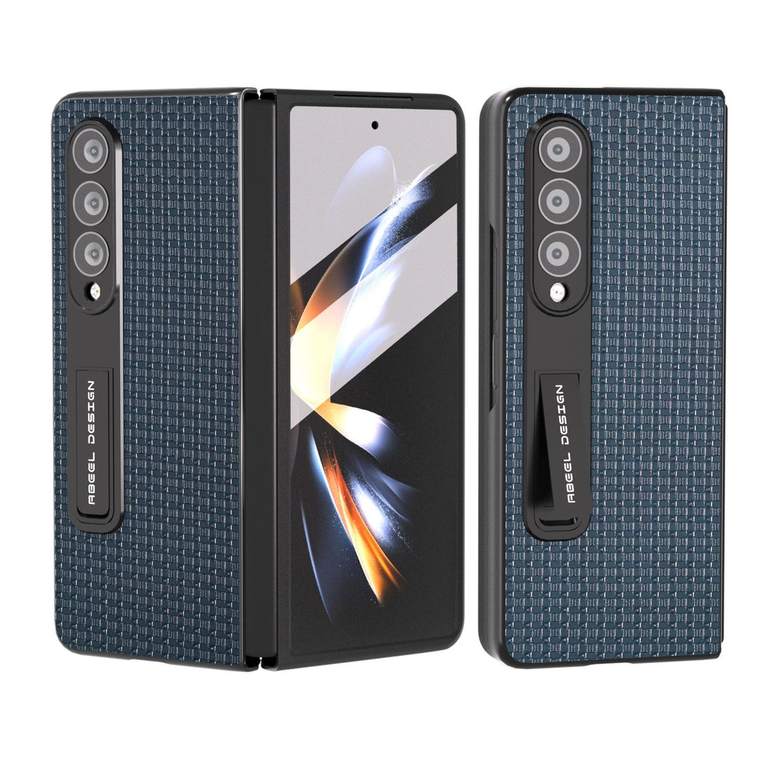 Premium Leather Phone Case with Holder for Samsung Galaxy z Fold 4 / 5g - Luxury Design - Royal Blue