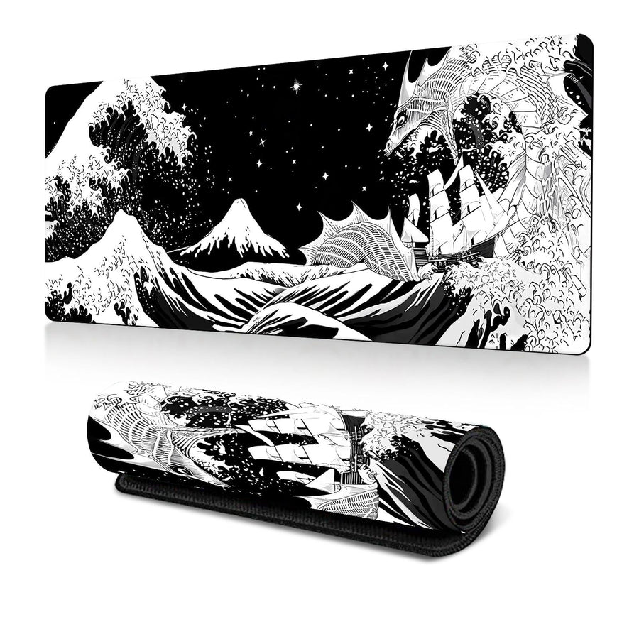 Non Slip Gaming Mouse Pad Big Wave Design - No.4 - 300X800X2Mm