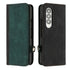 For Samsung Galaxy Z Fold4 5G Leather Phone Case With Side Buckle - Dark Green