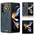 For Samsung Galaxy z Fold4 5G Leather Wristband Phone Case - Back Cover - Blue