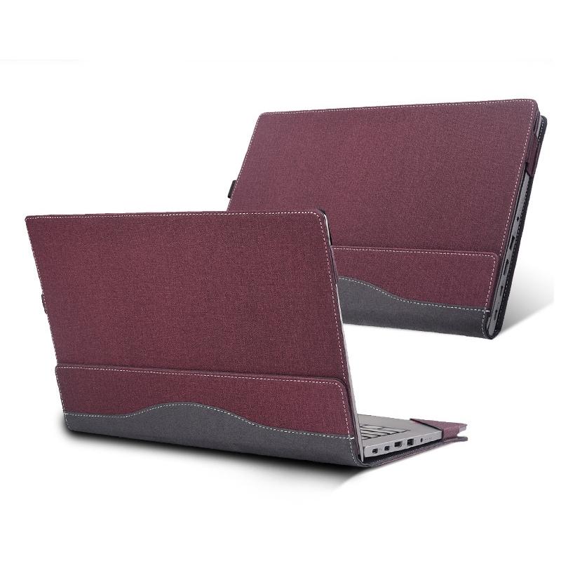 Protective Leather Laptop Case - Anti-Fall - Wine Red - For Lenovo V15 Gen 4