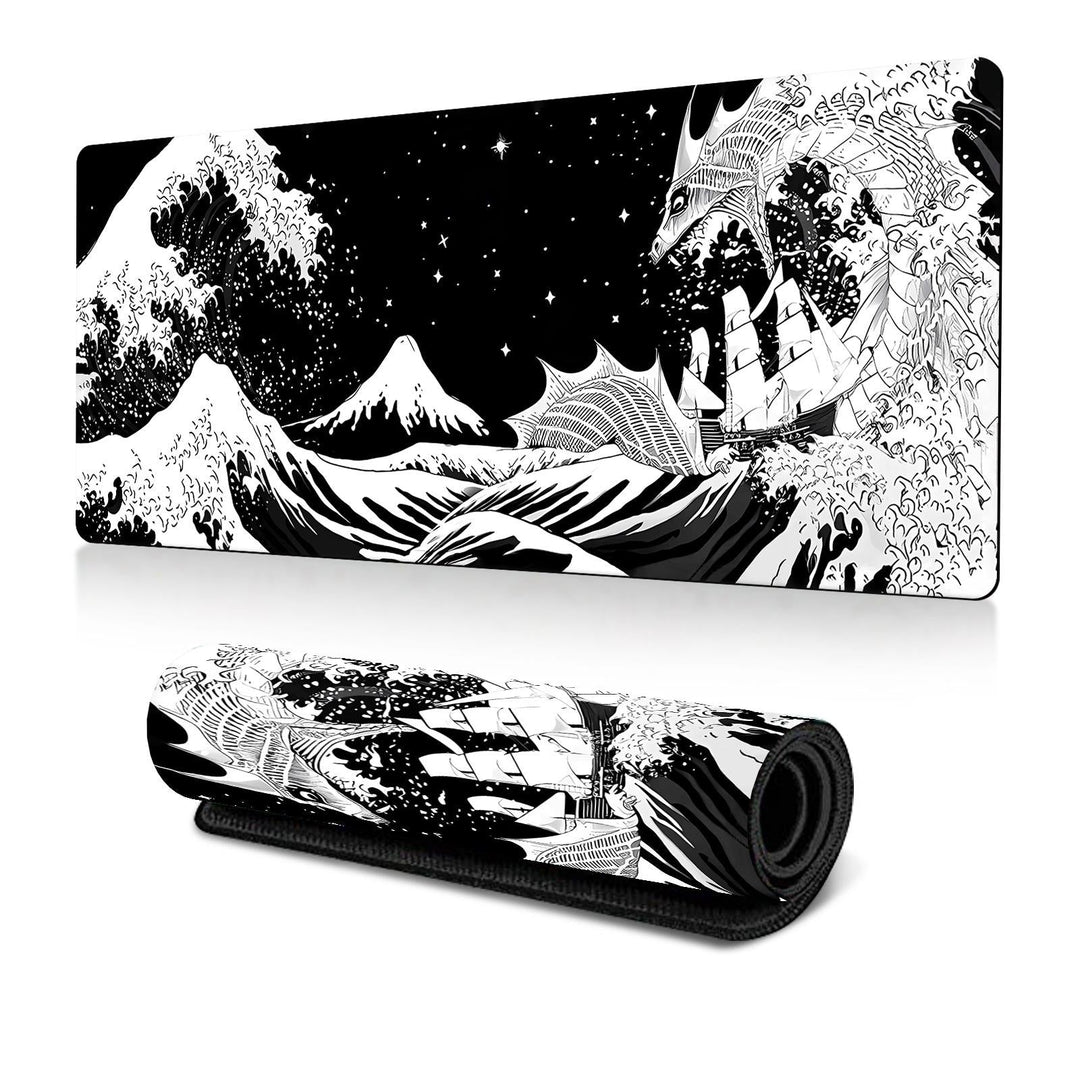 Non Slip Gaming Mouse Pad Big Wave Design - No.4 - 400X900X3Mm