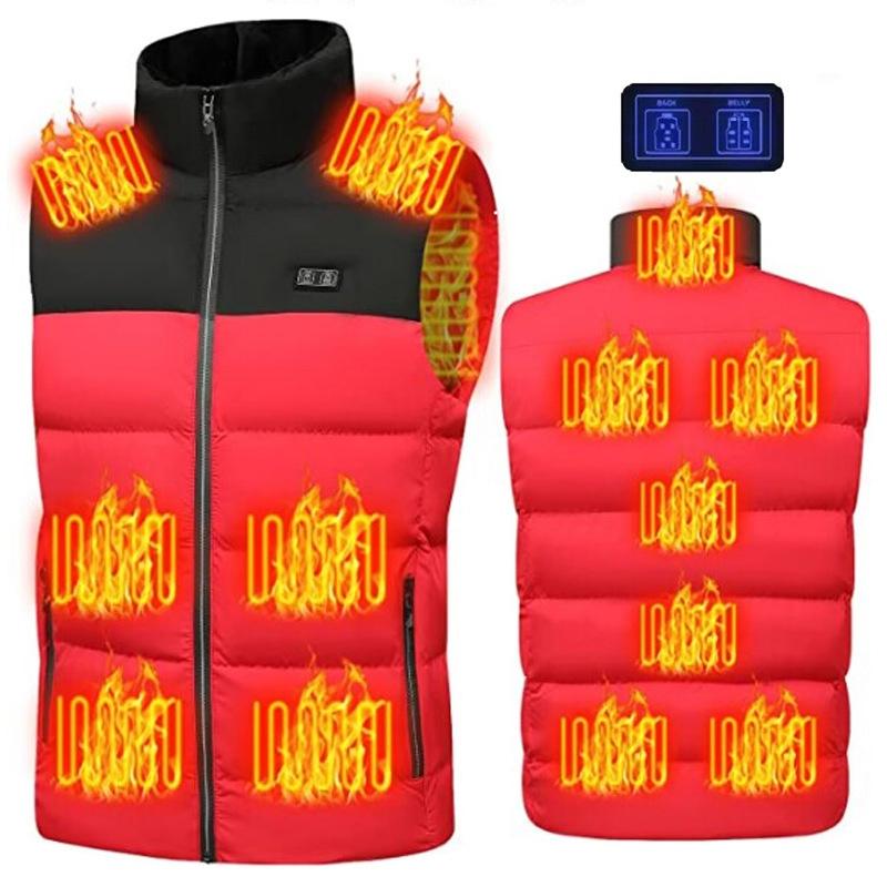 Winter Smart Dual-Control 13-Zone Charging Heating Vest - Red - Xxxxl