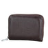 Anti-magnetic Rfid Leather Zip Wallet - Zipper Closure - Coffee