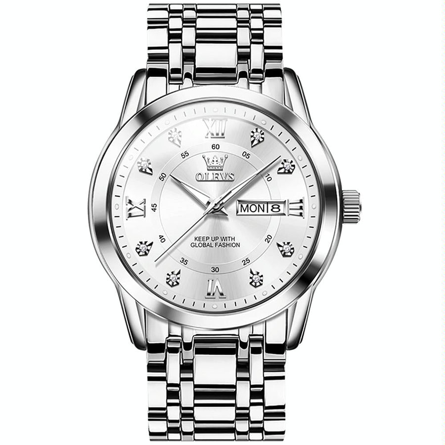 Waterproof Luminous Quartz Watch for Men - Business Style - White