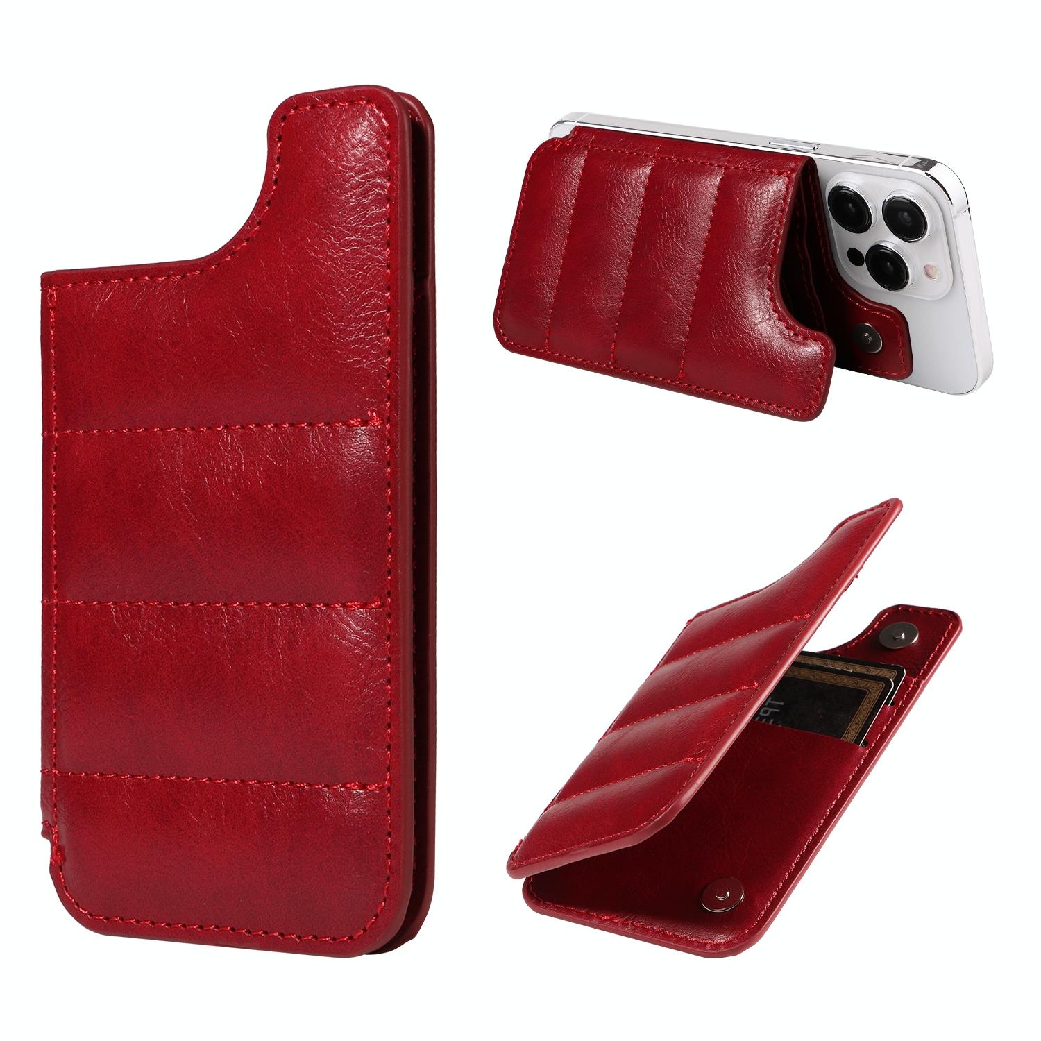 Vintage Cow Print Sewing Card Phone Sticker - Red