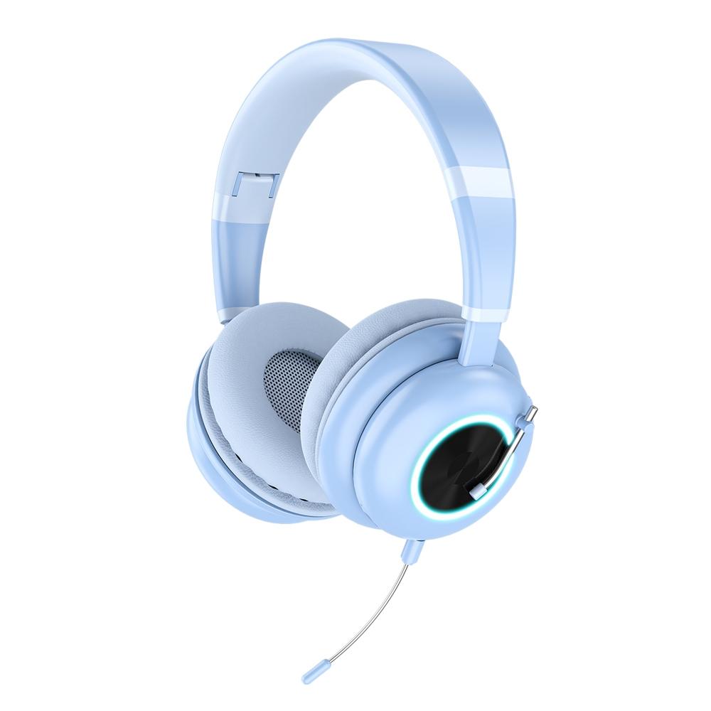 Foldable Wireless Headset With Mic Ke-29 - Blue