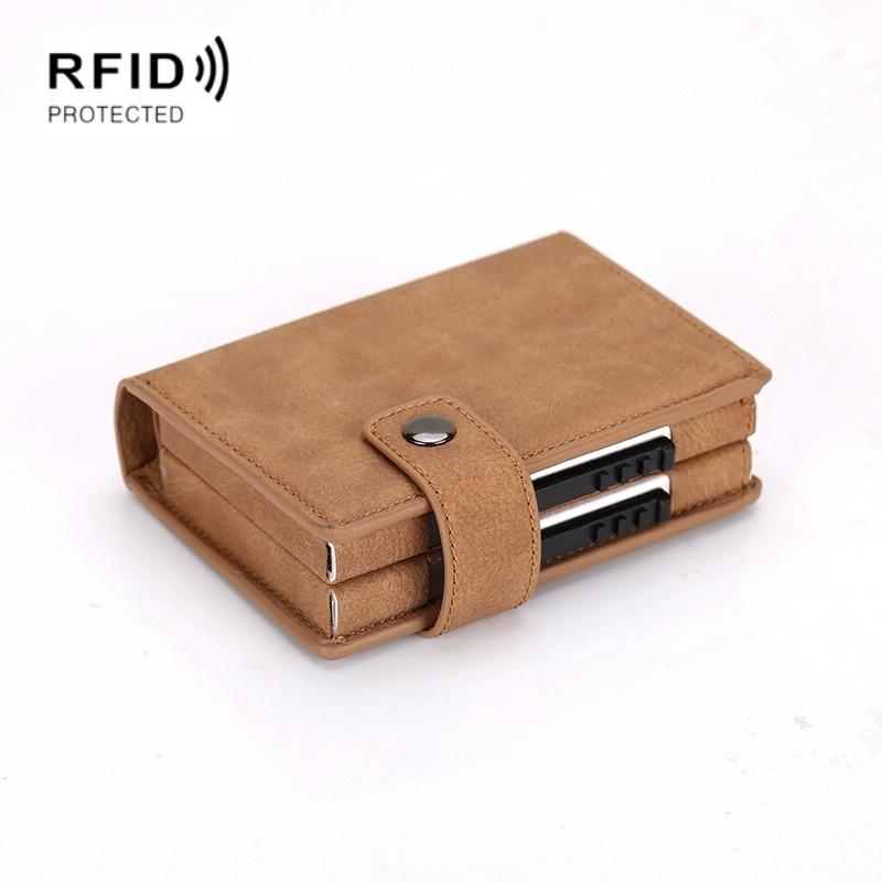 Secure Dual Card Wallet with Rfid Blocking - Mad Horse Matte Apricot