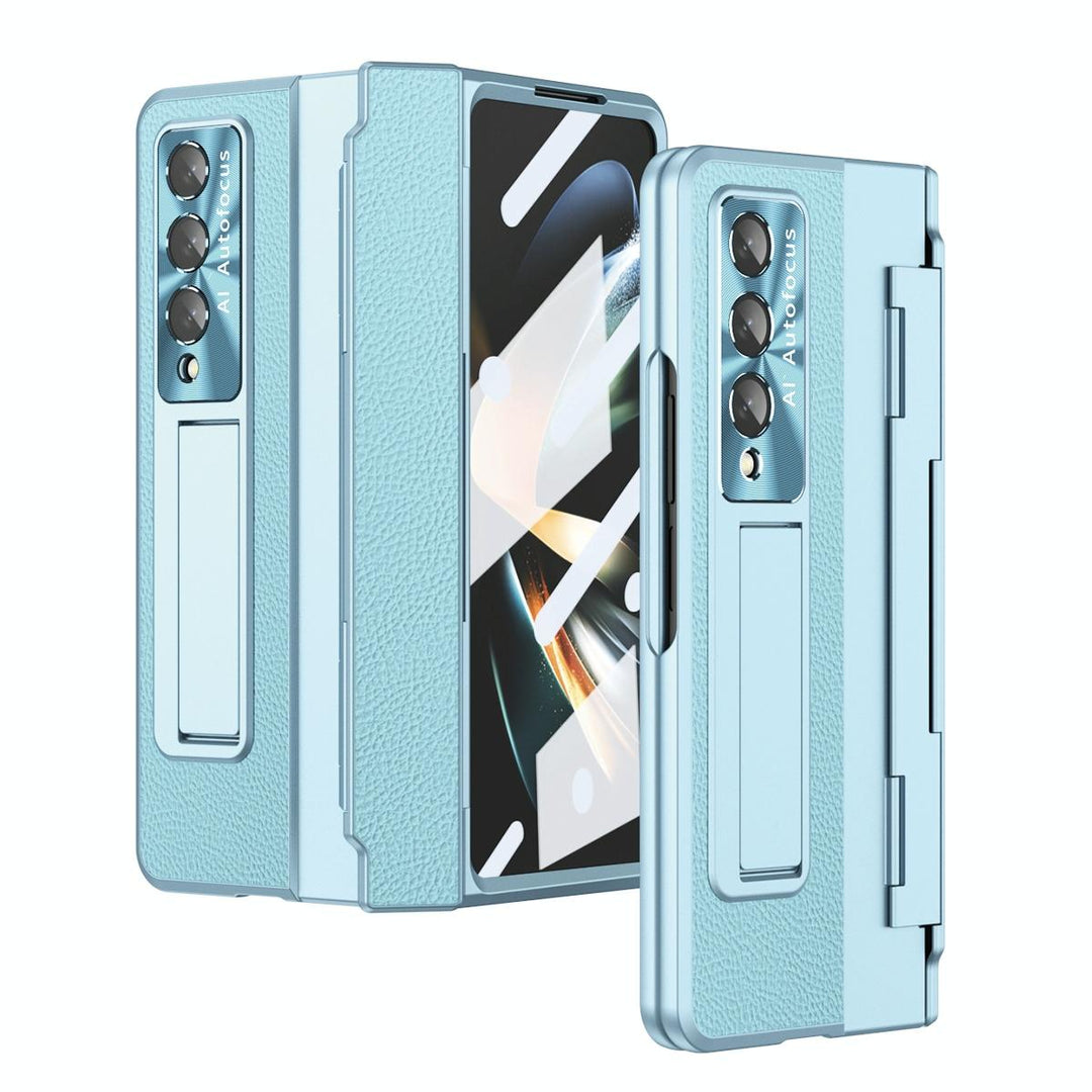 For Samsung Galaxy z Fold4 5G Full Coverage Phone Case with Hinge - Integrated Design - Blue