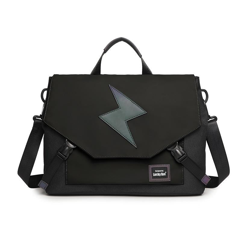 Anti-drop Crossbody Laptop Bag - Fits 13.3-16 Inch - Airbag Protection - Black Lightning