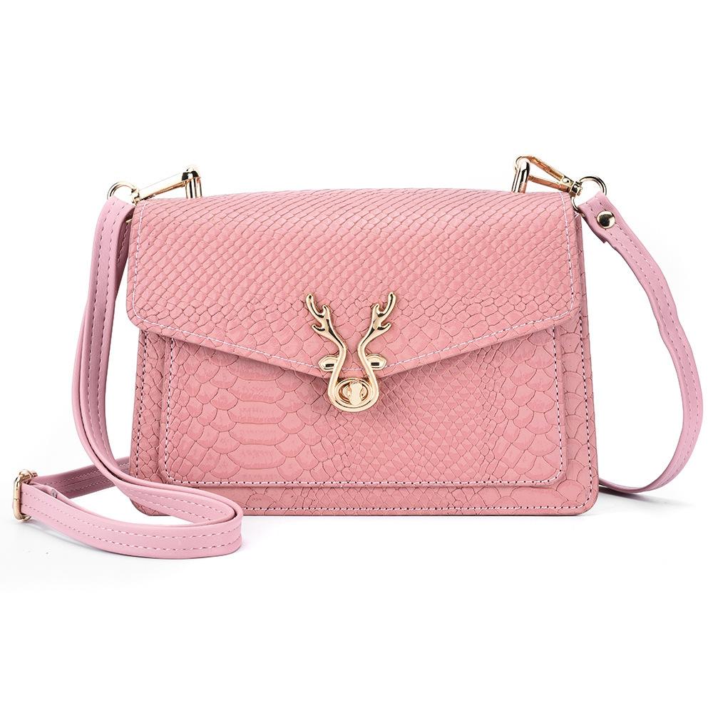 Stylish Crocodile Leather Crossbody Phone Bag - Pink