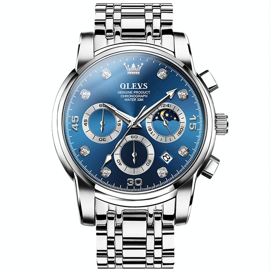 Waterproof Luminous Quartz Watch for Men - Multifunctional - Blue