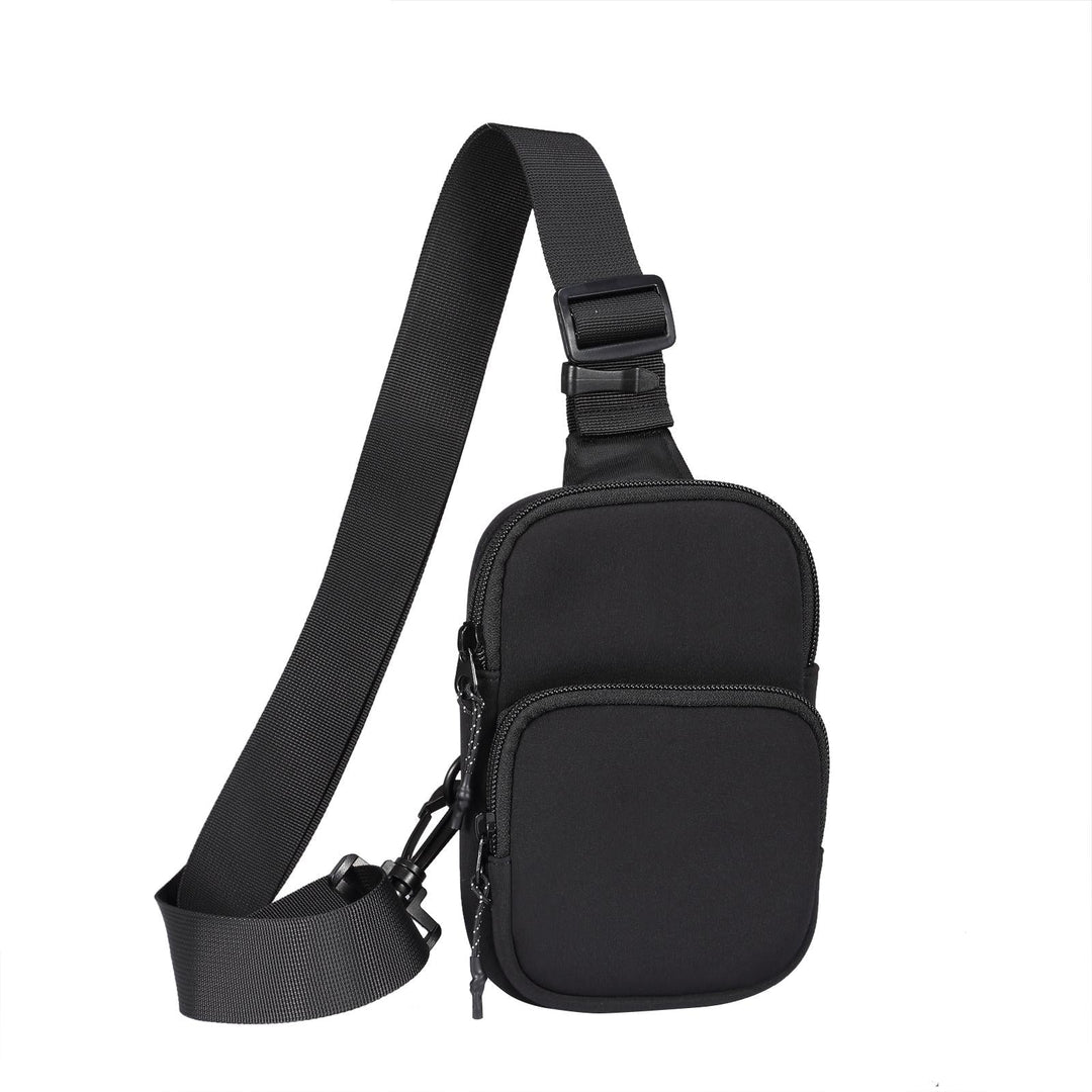 Universal Nylon Chest Bag For 5.5 Inch -7.2 Inch Phones Fashionable And Functional - Black