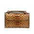 Chain Crossbody Bag with Snake Texture Print - 11 Copper Colour