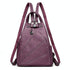 Women Leather Backpack - Secure & Stylish - Purple
