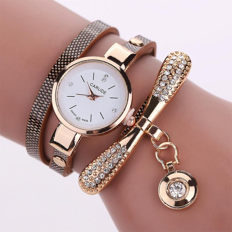 Stylish Leather Band Watch for Women - Casual Design - Brown