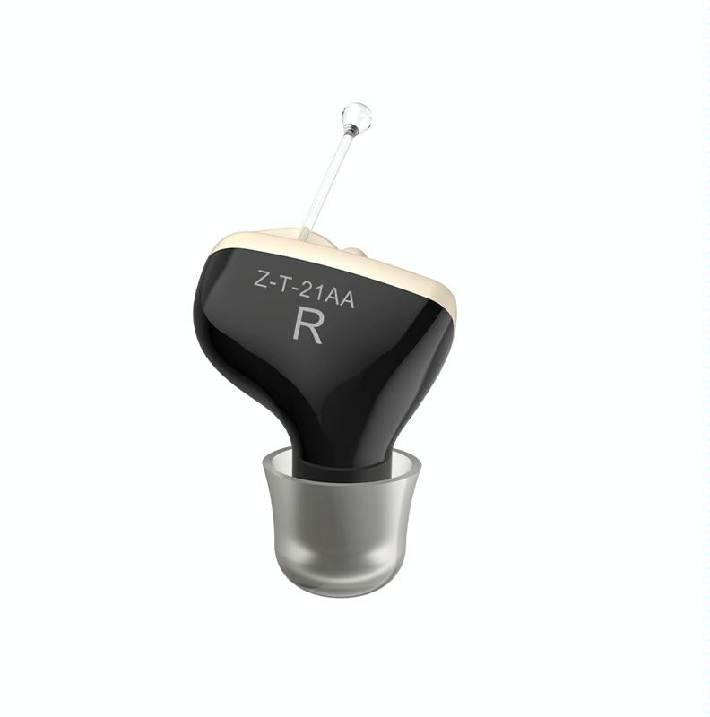 In Ear Hearing Aid For Elderly & Hearing Impaired - Black Right Ear