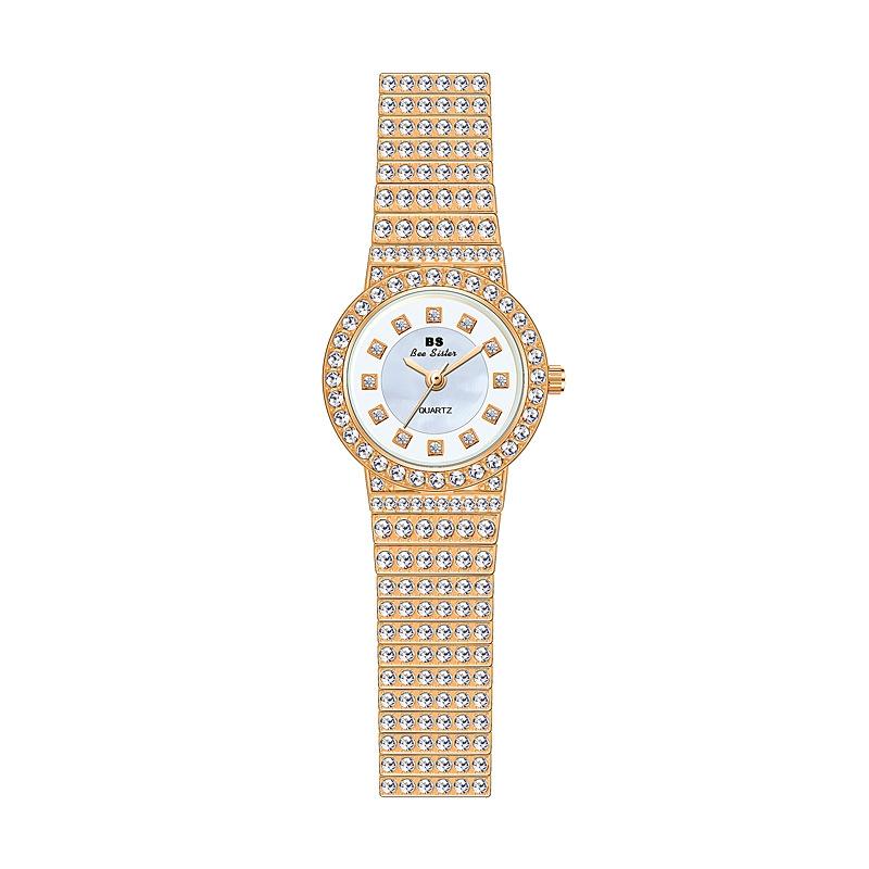 Starry Diamond Chain Women Wrist Watch - Rose Gold Scale Surface