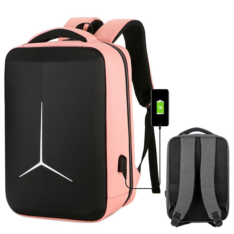 Waterproof Business Laptop Backpack with Usb Port - 15 Inch Capacity - Simplified Pink