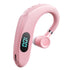 Wireless Bluetooth Earhook Earphones with Digital Display - Business Sports - Pink