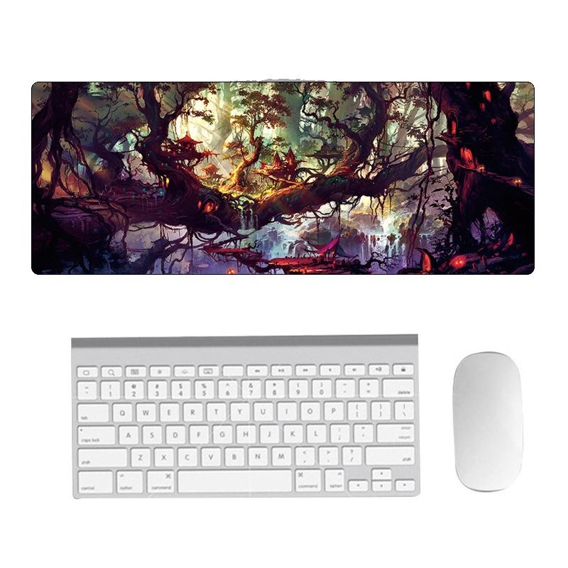 Fantasy Pattern Mouse Pad Hand Painted 300 X 800 X 1.5Mm Non Overlocked - 4 Tree Scenery