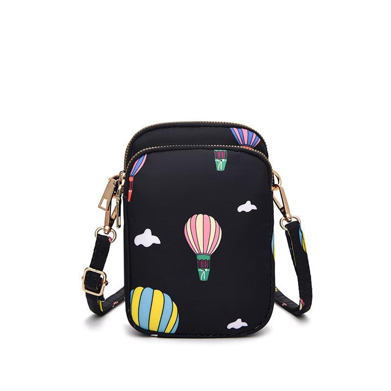 Women Mini Crossbody Phone Bag With Headphone Hole - Black Balloon