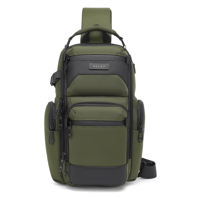 Lightweight Men Waterproof Crossbody Chest Bag Travel Companion - Green