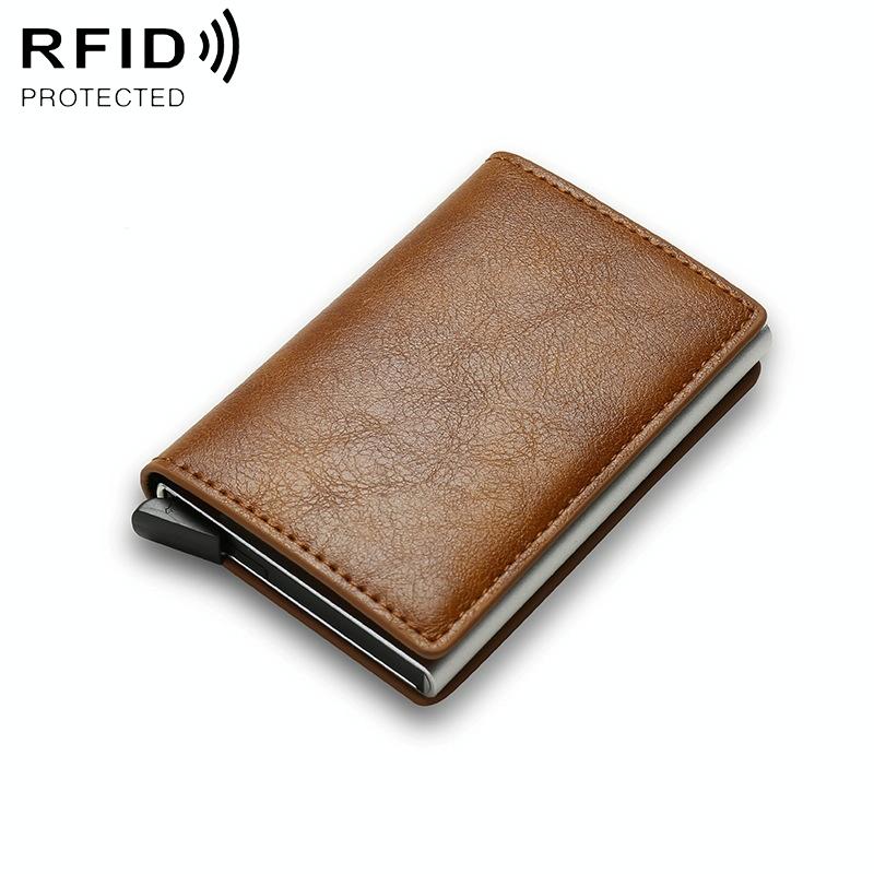 Carbon Fiber Rfid Wallet for Men - Brown