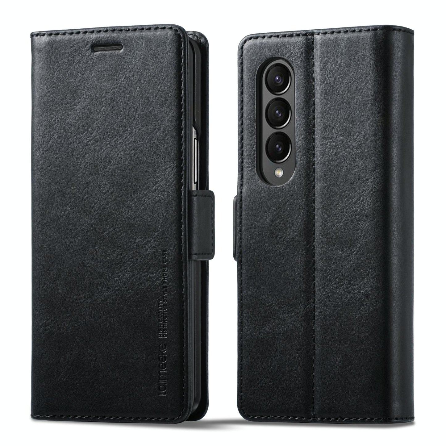 For Samsung Galaxy Z Fold4 5G Rfid Leather Phone Case - Secure & Stylish - Black