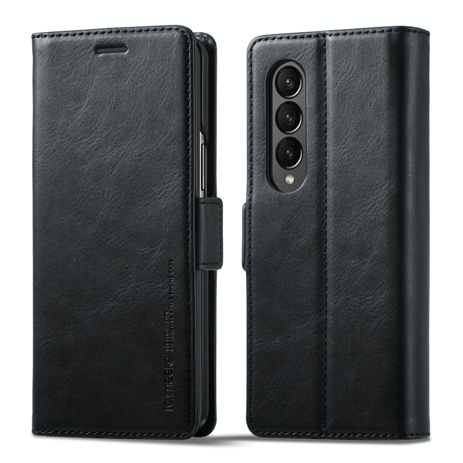 For Samsung Galaxy Z Fold4 5G Rfid Leather Phone Case - Secure & Stylish - Black