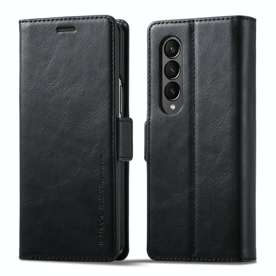 For Samsung Galaxy Z Fold4 5G Rfid Leather Phone Case - Secure & Stylish - Black