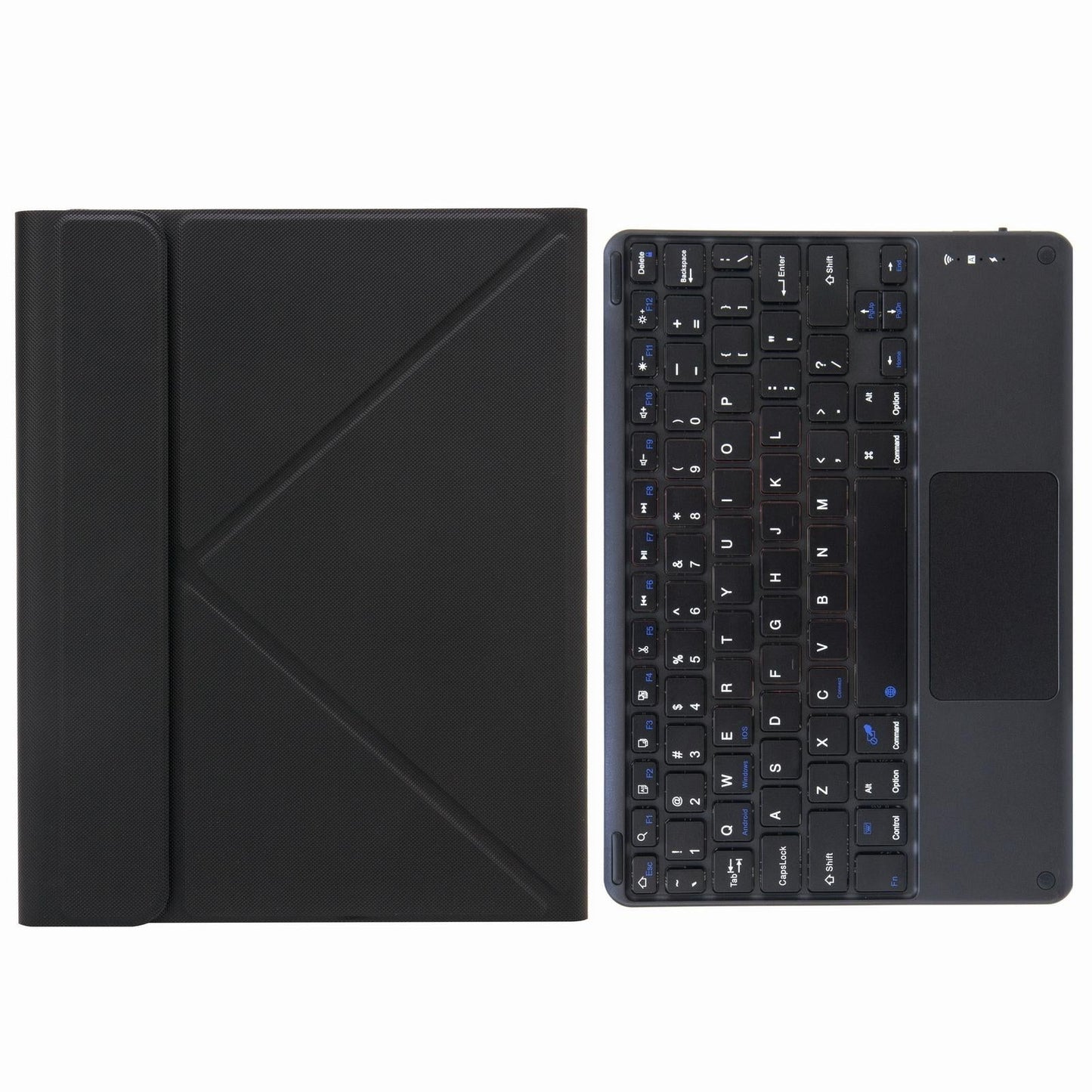 Bluetooth Keyboard Leather Case For Ipad 10.2 / Pro 10.5 - Three-Fold Holder - Black