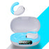 Wireless Bluetooth Earphone with Charging Case - Clip-on - White Blue