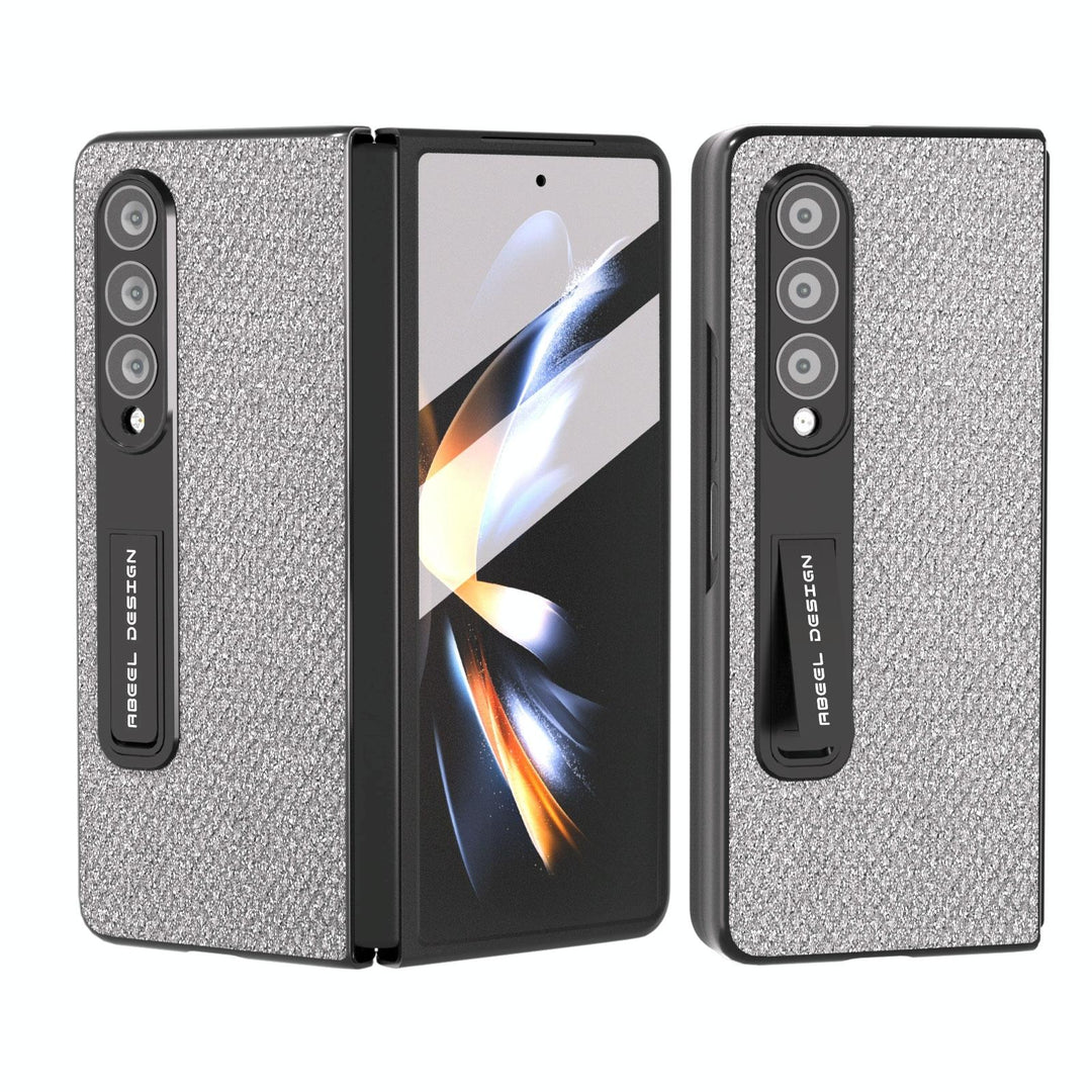 For Samsung Galaxy Z Fold4 5G Diamond Edge Case With Holder - Black