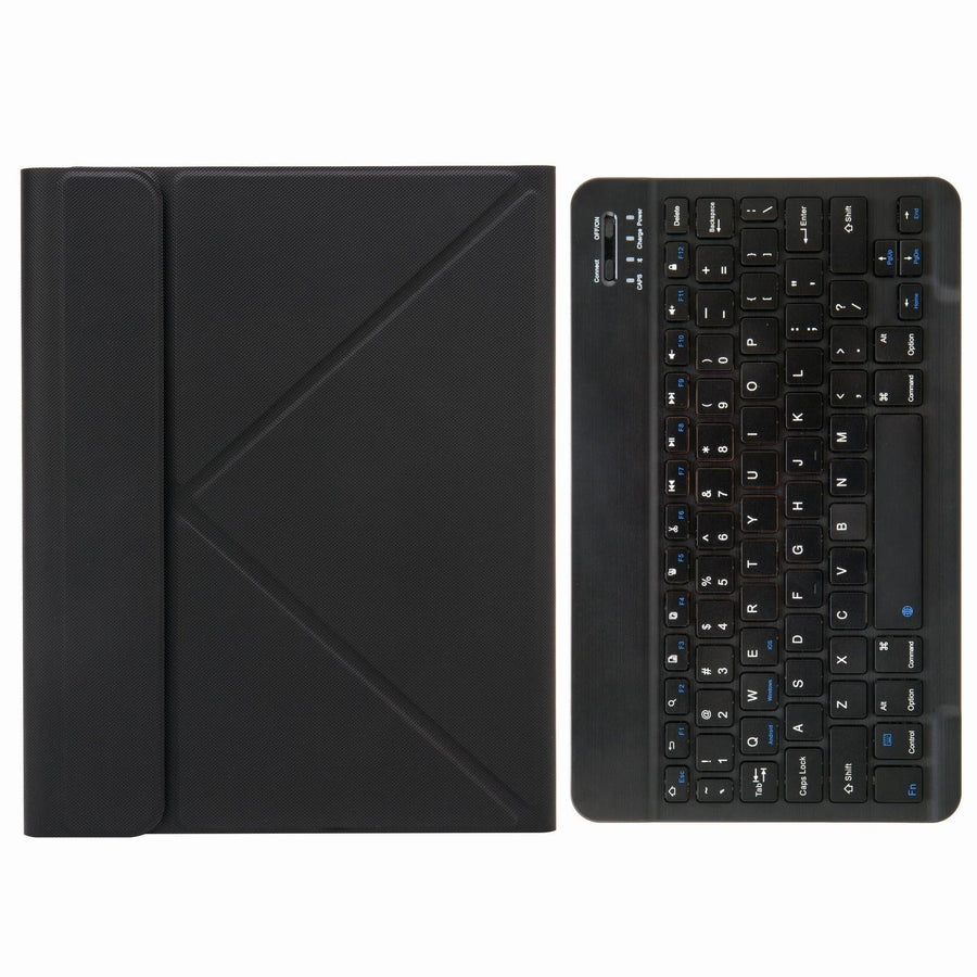 Leather Case With Bluetooth Keyboard For Ipad 9.7 2018 & 2017 - Three-Fold Holder - Black