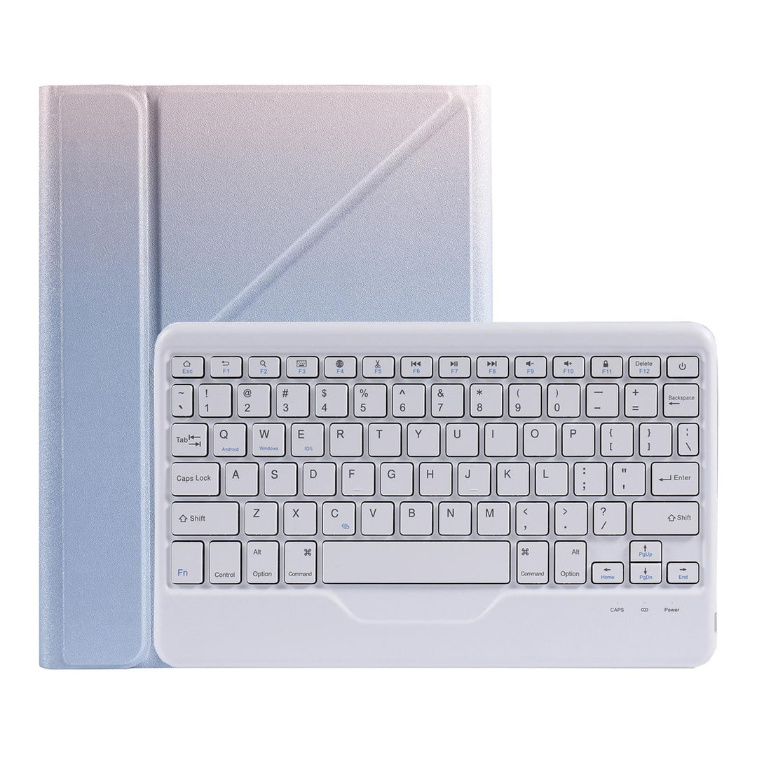 10.2 / 10.5 Inch Bluetooth Keyboard Tablet Case With Triangle Holder & Pen Slot - Gradient Purple