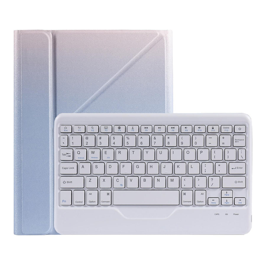 10.2 / 10.5 Inch Bluetooth Keyboard Tablet Case With Triangle Holder & Pen Slot - Gradient Purple