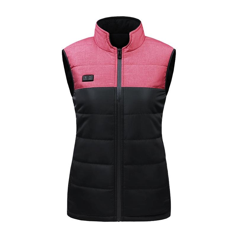 Heated Vest Electric Heating 3 Constant Temperature Warm Cotton Jacket - Red-9 Zones Heating - M