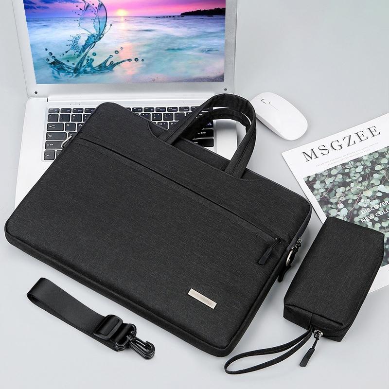 13.3 Inch Inner Bag for Handbag or Laptop with Shoulder Strap and Power Bag - Black