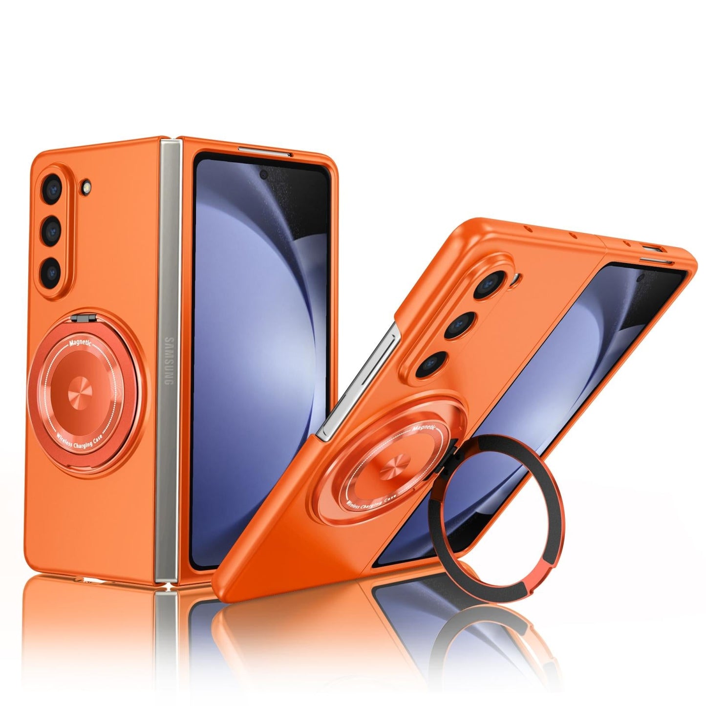 For Samsung Galaxy Z Fold4 5G Shockproof 360 Degree Rotating Case - Orange