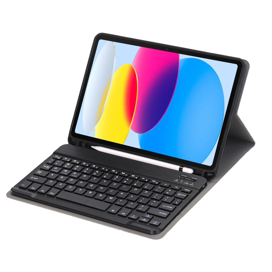 Ultra-Thin Bluetooth Keyboard Leather Tablet Case For Ipad 10.9 2022 With Pen Slot - Dark Blue