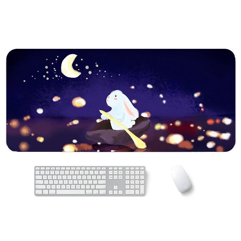 Waterproof Cartoon Mouse Pad Non Slip Design - Rabbit On The Road
