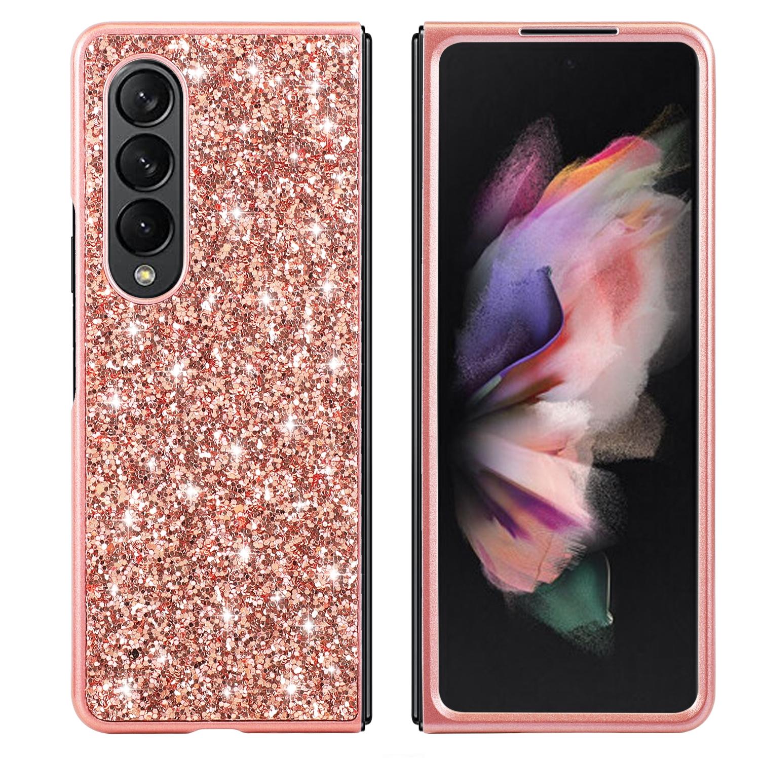 For Samsung Galaxy Z Fold4 5G Glitter Tpu Shockproof Case - Rose Gold