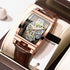 Waterproof Luminous Business Watch for Men - Gear Hollow Outdoor - Brown Leather Rose Gold